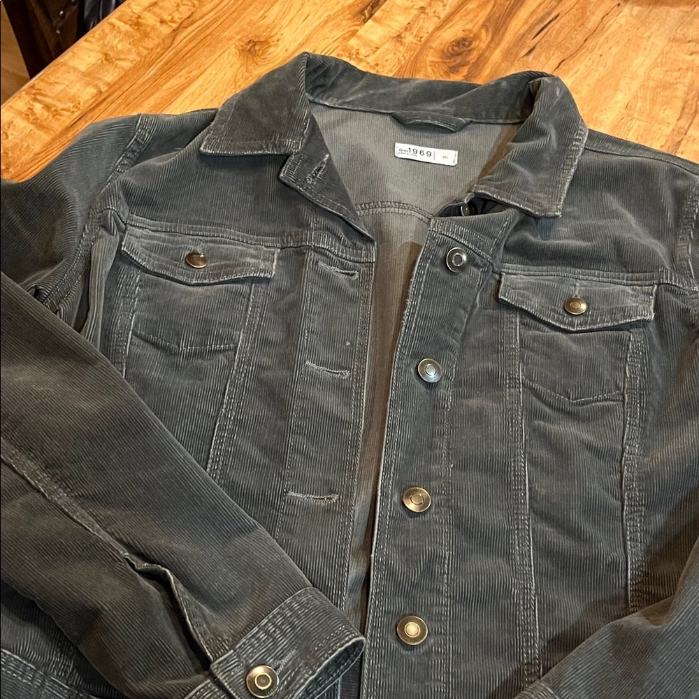 GAP Women's Charcoal Grey Corduroy Jacket